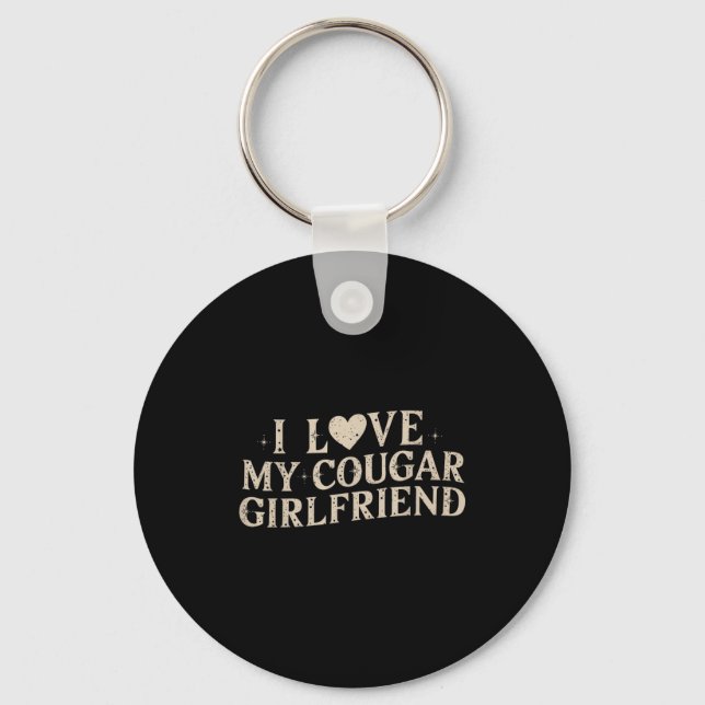 Llavero Funny Valentine's Day 2025 I Love My Cougar Girlfr (Anverso)