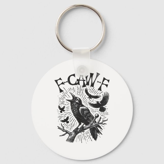 Llavero Funny Vintage Crow F-Caw-F (Anverso)