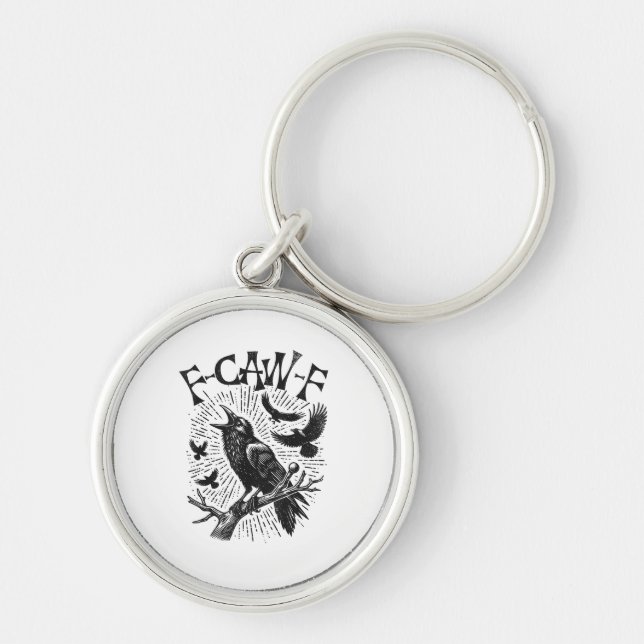 Llavero Funny Vintage Crow F-Caw-F (Frente)