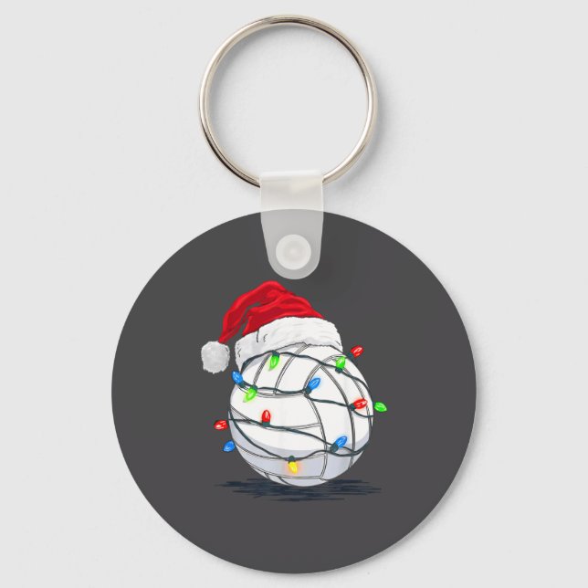 Llavero Funny Volleyball Ball Christmas Graphics Lights Lo (Anverso)