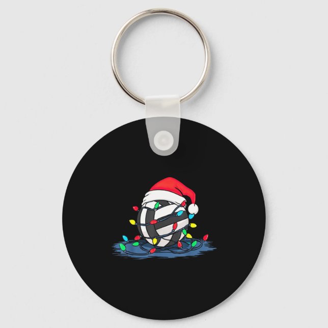 Llavero Funny Volleyball Christmas Graphics Lights Lover P (Anverso)