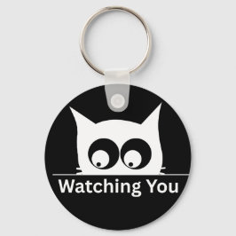 Llavero Funny Watching You Cat Cute Minimal