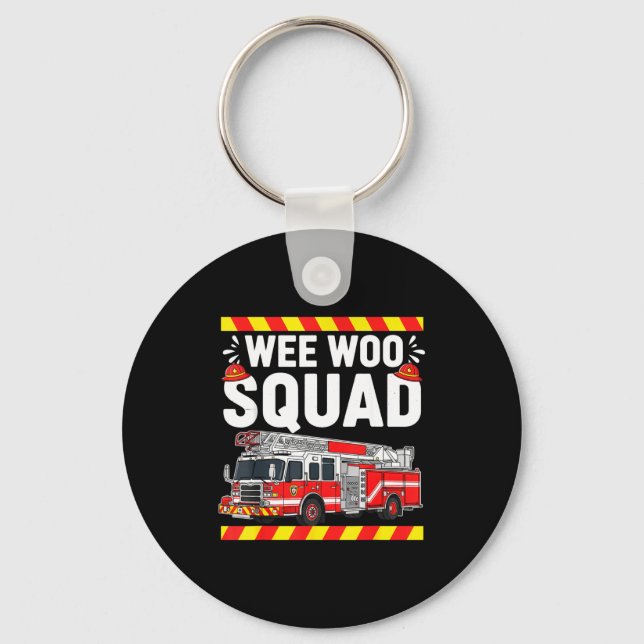 Llavero Funny Wee Woo Squad Fire Department Firefighter Fi (Anverso)