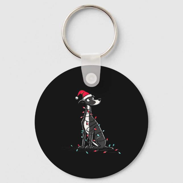Llavero Funny Whippet Christmas Graphics Dog Lights Lover  (Anverso)