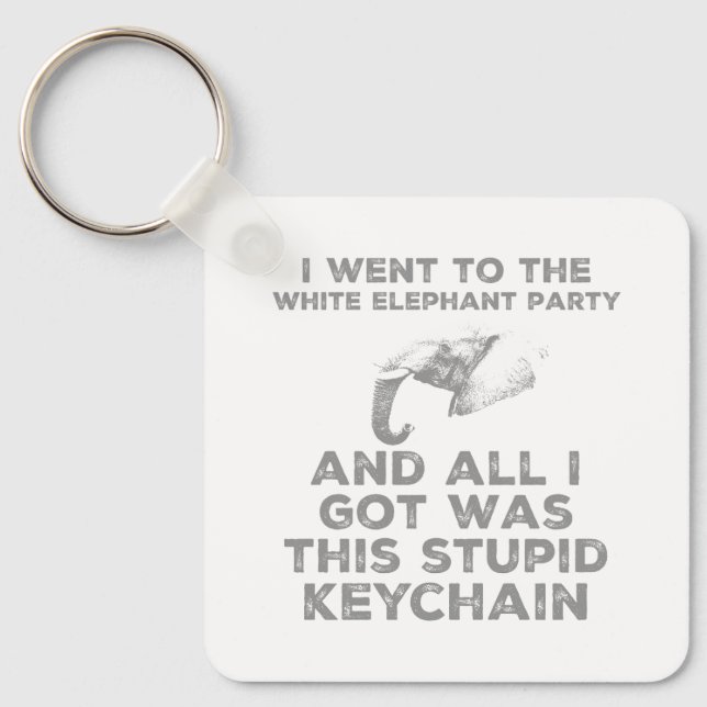 Llavero Funny White Elephant Christmas Party Design  (Anverso)