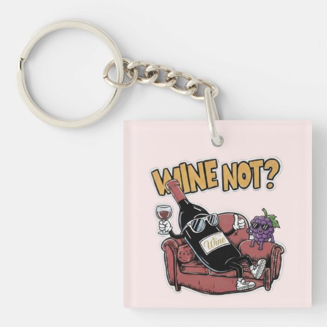 Llavero Funny Wine and Grapes (Frente)