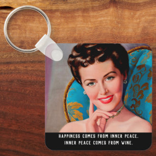 Llavero Funny Wine Quote Retro Homemaker