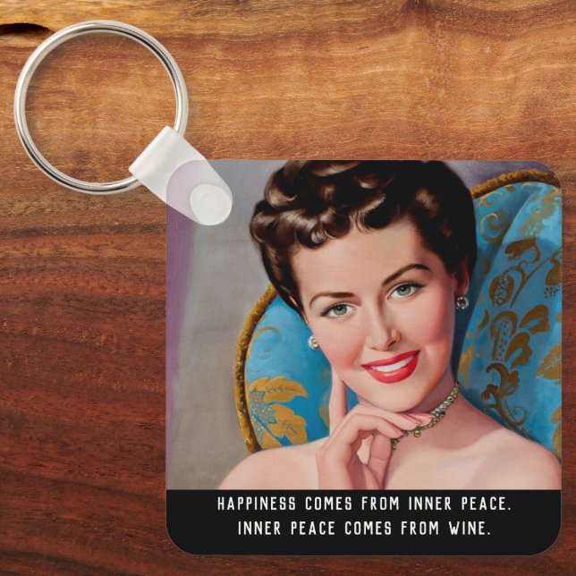 Llavero Funny Wine Quote Retro Homemaker (Anverso)