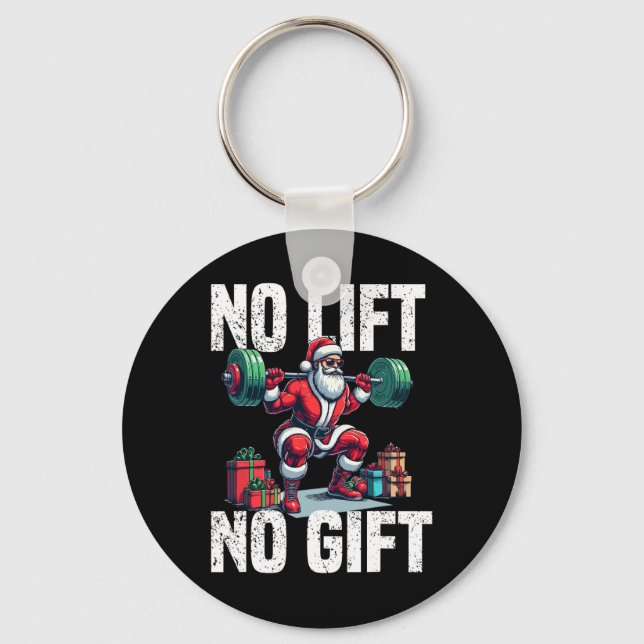 Llavero Funny Workout Lifting Navidades Santa Squat Gym Bo (Anverso)