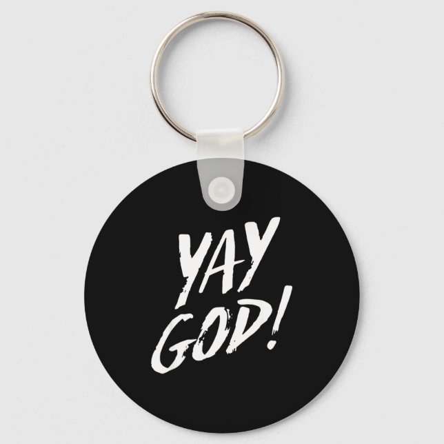 Llavero Funny Yay God Graphic Jesus Christian Religion Gif (Anverso)