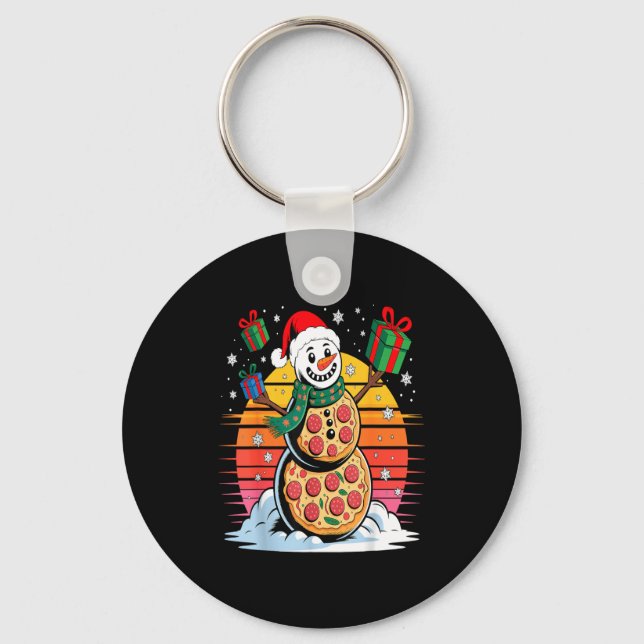 Llavero Funny Zza Snowman Christmas Holiday Food  (Anverso)