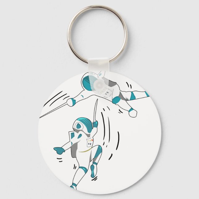 Llavero funnyfencinginspacegiftforafencertshirt_Black_1 (Anverso)