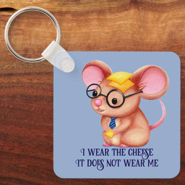 Llavero Furry Cheese Man Business Mouse Tie Glasses Nerdy (Anverso)