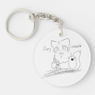 Llavero furry island fox and furry island mark key ring