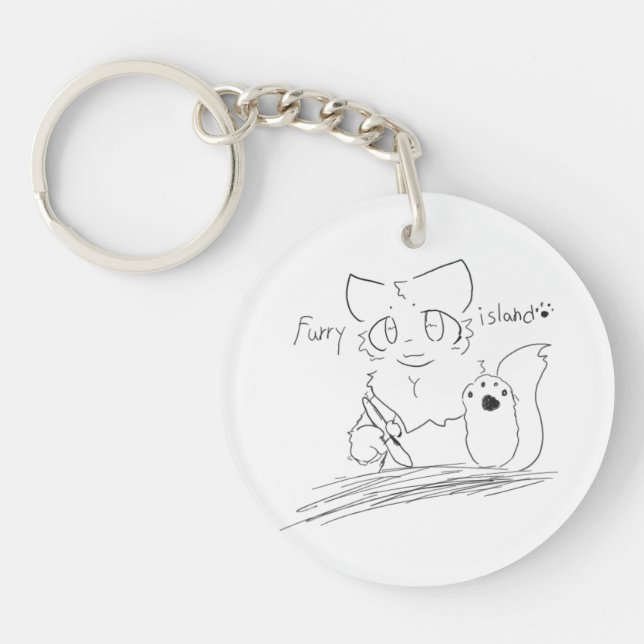 Llavero furry island fox and furry island mark key ring (Frente)