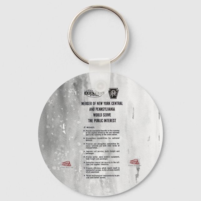 Llavero Fusión de los Ferrocarriles Centrales de Pennsylva (Anverso)