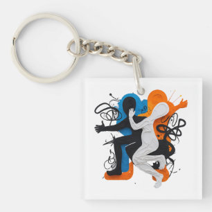 Llavero Fusión Rítmica: Danza de Sombras y Colores