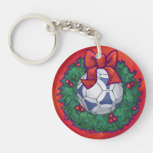 Llavero Futbal festivo en guerra en rojo