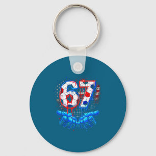 Llavero Fútbol 67 seis siete 4 de julio rojo blanco azul d