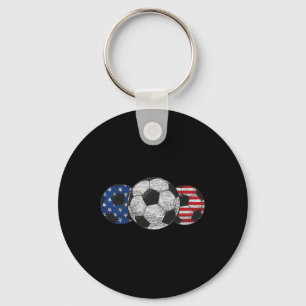 Llavero Fútbol Bandera Americana Rojo Blanco Azul 4 De Jul