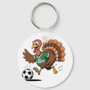 Llavero Fútbol de Acción de Gracias, gobbler de Turquía