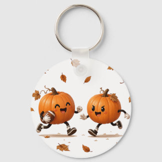Llavero Fútbol de calabaza de otoño Fútbol de hojas de oto