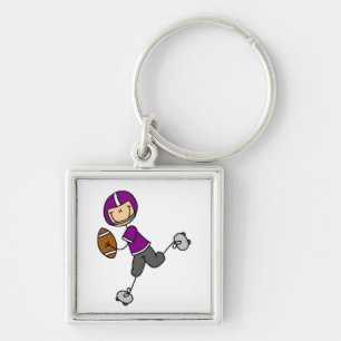Llavero Fútbol de Figuras de Palitos Púrpura