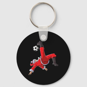 Llavero Fútbol de Navidad Santa Divertido Patada en Bicicl