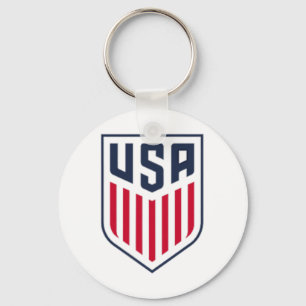 Llavero Fútbol De Usa Cresta Delantero Blanco Usmnt Licenc