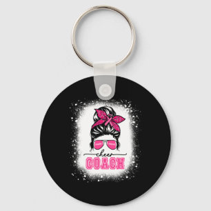 Llavero Fútbol Desordenado Bun Mom Cheach Coach Cancer Ble