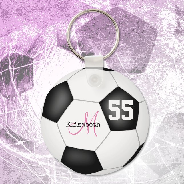 Llavero Fútbol femenino blanco y negro personalizado (Subido por el creador)