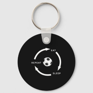 Llavero Fútbol Fútbol Come Duerme Repite Diciendo Fanático