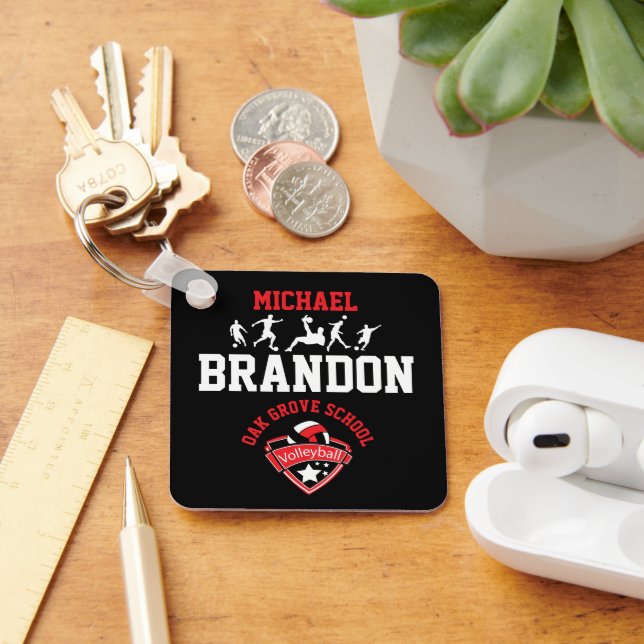 Llavero Fútbol - Rojo, Negro y Blanco (Escritorio )