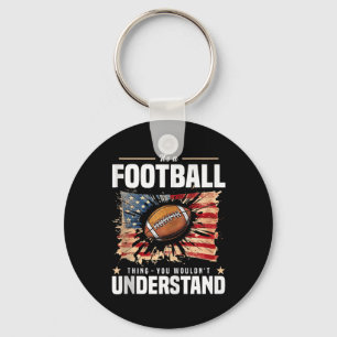 Llavero Futbolista Vintage Bandera De EE. UU. Fiesta Entre