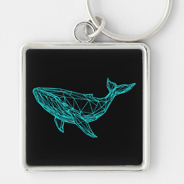 Llavero Futuristic Geometric Whale Keychain (Frente)