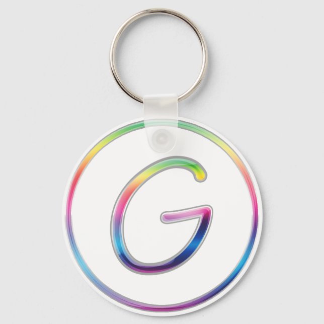 Llavero G Cláusula de monograma arco iris (Anverso)