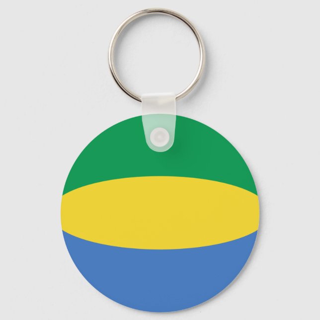 Llavero Gabon Fisheye Flag Keychain (Anverso)