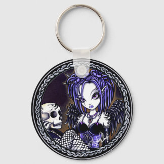 Llavero Gabriella Gothic Blue Skull Angel Keychain