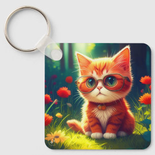 Llavero Gafas-365478 de gatito rojo curado