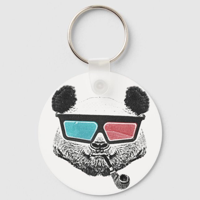 Llavero Gafas 3D de panda de época (Anverso)