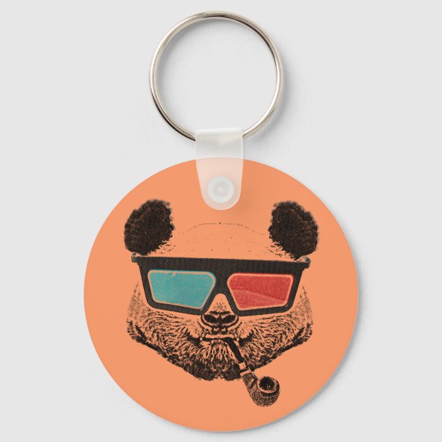 Llavero Gafas 3D de panda de época (Anverso)