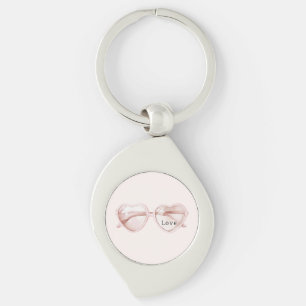 Llavero Gafas de Corazón Rosa Amor