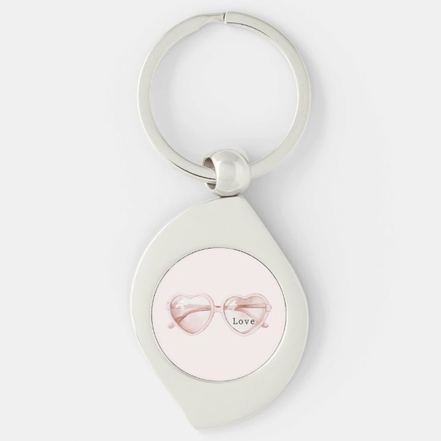 Llavero Gafas de Corazón Rosa Amor (Anverso)