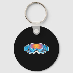 Llavero Gafas de esquí Arte Naturaleza Montañas Esquí mini