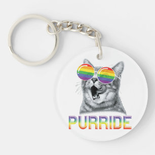 Llavero Gafas de sol arcoíris Orgullo Gay Gato Divertido L