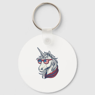 Llavero Gafas de sol de bandera de unicornio patriótico Vi