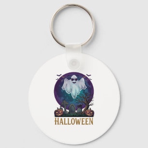 Llavero Gafas de sol de fantasma de Halloween Luna púrpura
