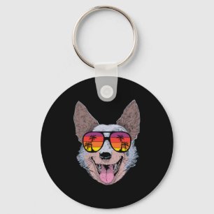 Llavero Gafas de sol de perro de ganado retro australiano
