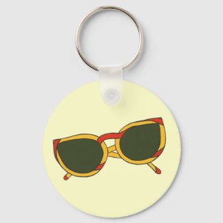 Llavero Gafas de sol en amarillo y rojo en las cadenas key