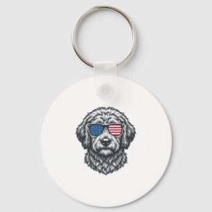 Llavero Gafas de sol patrióticas para perro vintage